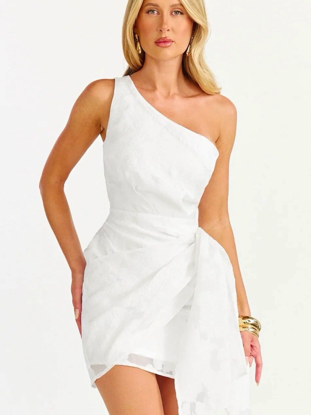 Showpo White One-Shoulder Mini Dress